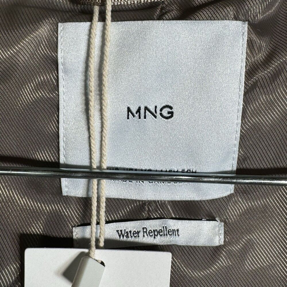 NEW MNG Mango Tie Waist Open Front Trench Coat Water Resistant Women’s XS - Picture 5 of 7